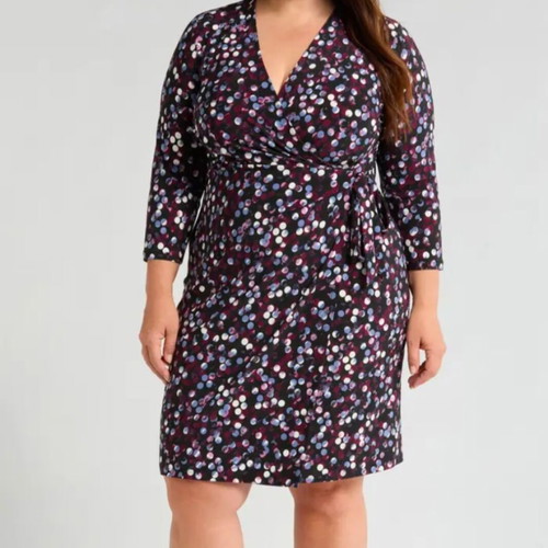 Anne Klein midi dress like new, black multicolor