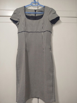 Black and white pied-de-poule dress Koton size 38 like new