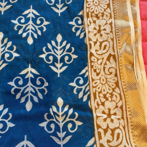 Greek Island Memories Scarf like new, blue with gold details