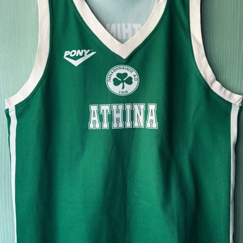 Panathinaikos 90s basketball jersey used, size large