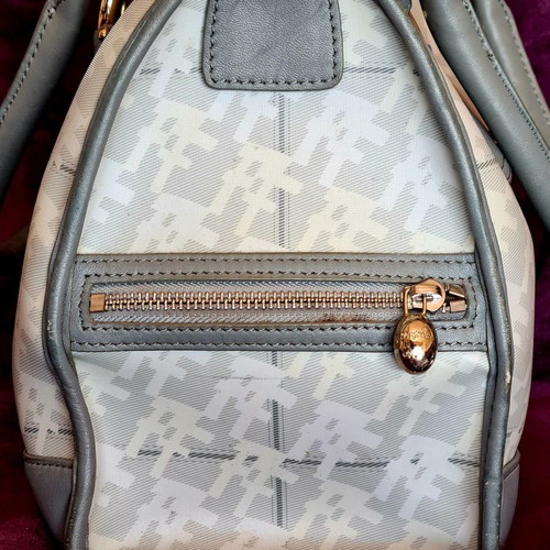Folli Follie handbag used, genuine leather, grey