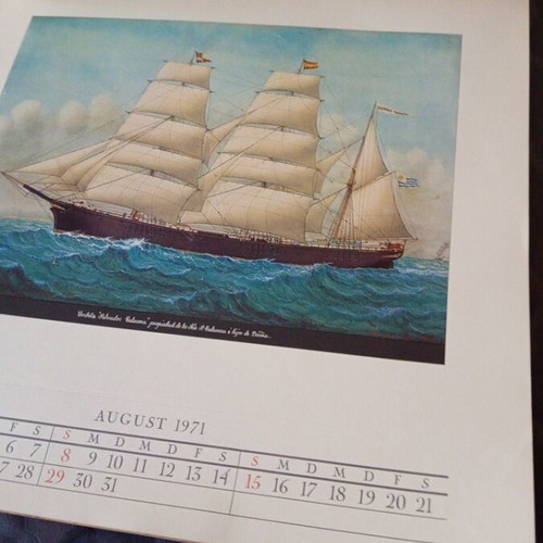 Reintzes 1971 calendar used, missing front cover and first two months