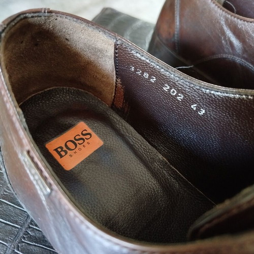 Hugo Boss men's leather lace-up shoes used, size 43, brown