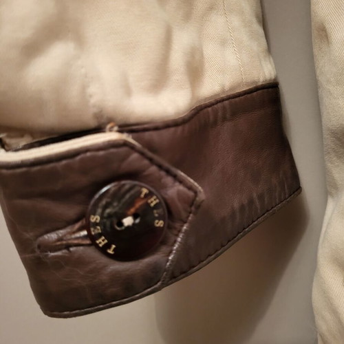 Thes Coat with Lining Size 46 like new, 100% Cotton, Fur, Leather