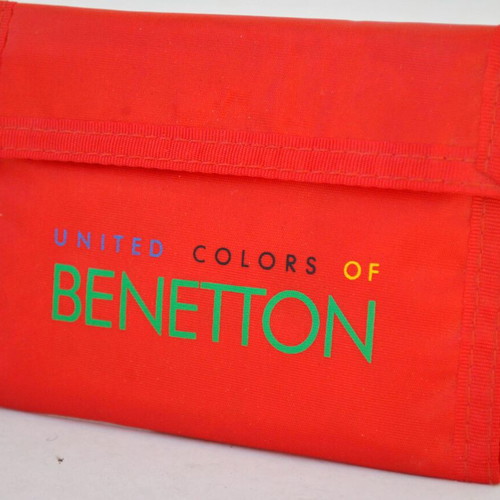 Benetton wallet red with multicolor logo like new