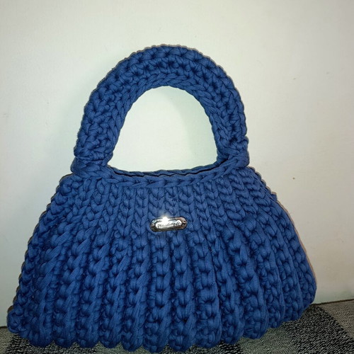 Handmade marshmallow bag blue, new