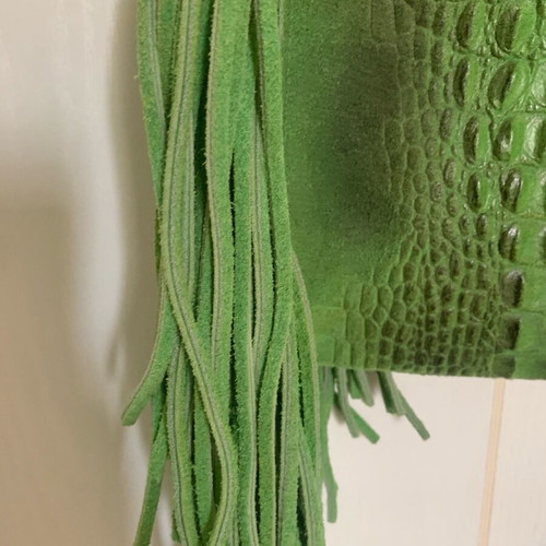 Green crossbody bag with fringes Haralas like new