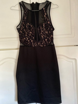 Bershka black dress with transparency used, size Medium
