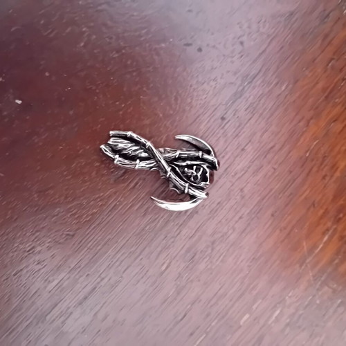 Pendant Haros with two sickles steel like new, silver