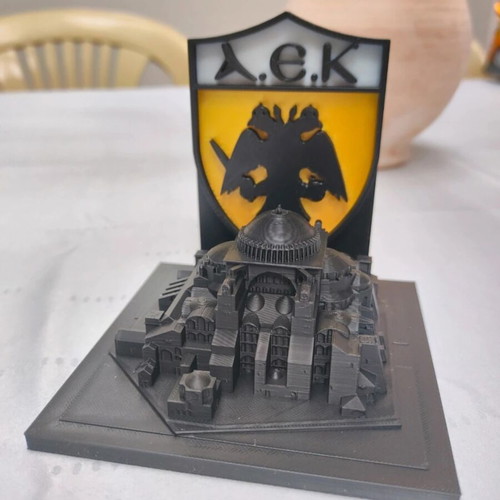 Hagia Sophia 3D printed model with AEK emblem handmade