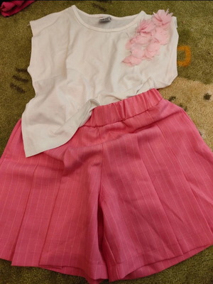 Sera Fino girls' set 10 years like new, white and pink