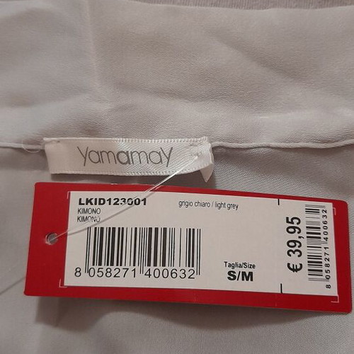 Yamamay gray kimono new satin polyester