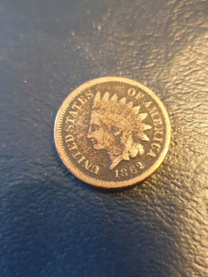 Indian Head Copper Cent 1862 μεταχειρισμένο, σπάνιο
