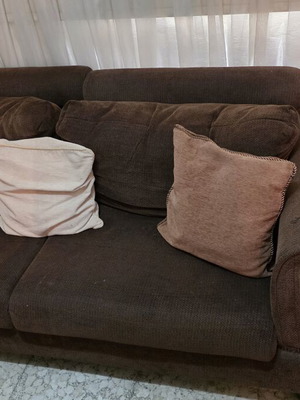 Living room set with double and single sofa and armchair