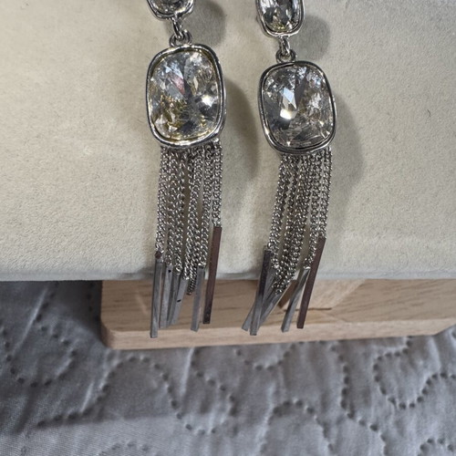 Dangling earrings with stones silver, new