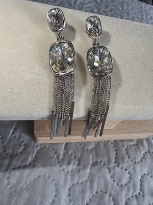 Dangling earrings with stones silver, new