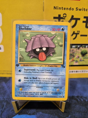Pokemon Shellder Card 1st Edition 54/62 Fossil set 1999 like new
