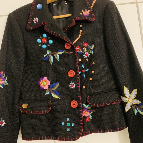 Zara Basic Embellished Linen Blend Jacket size M like new