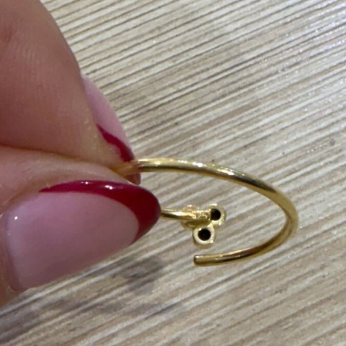 Handmade silver (925) gold-plated ring with zircon new