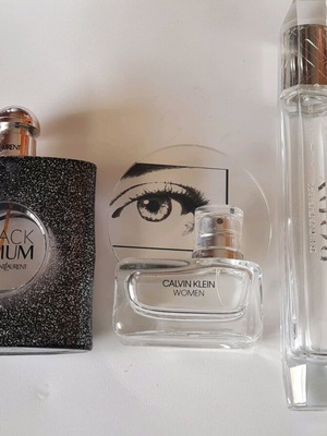 Perfume bottles used Black Opium YvesSaintLaurent, Calvin Klein Women, Burberry Body Tender