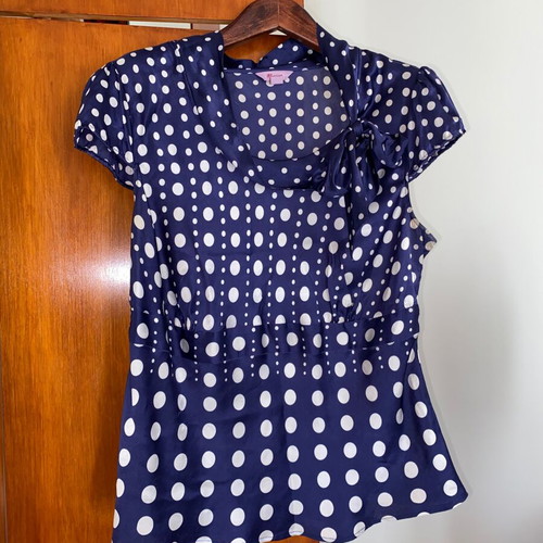Monsoon Polka Dot Silk Top like new, plus size L
