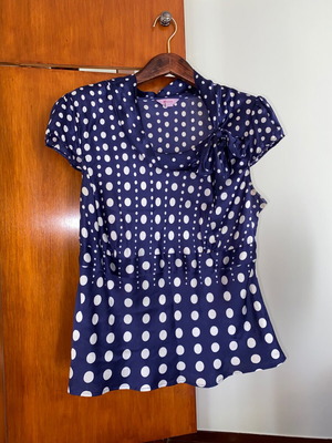 Monsoon Polka Dot Silk Top like new, plus size L