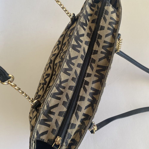 Michael Kors women's bag used, beige and black with MK design