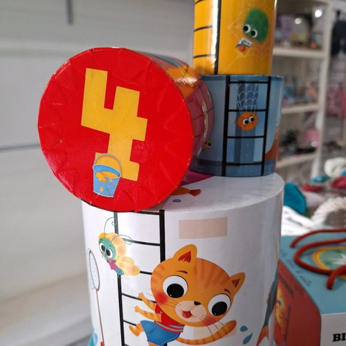 Book tower new with 10 colorful blocks and animal shapes