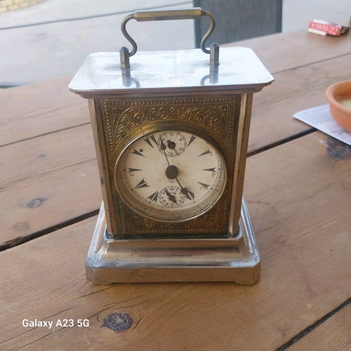 Musical Travel Clock used, analog, tabletop, 1900s 1910s
