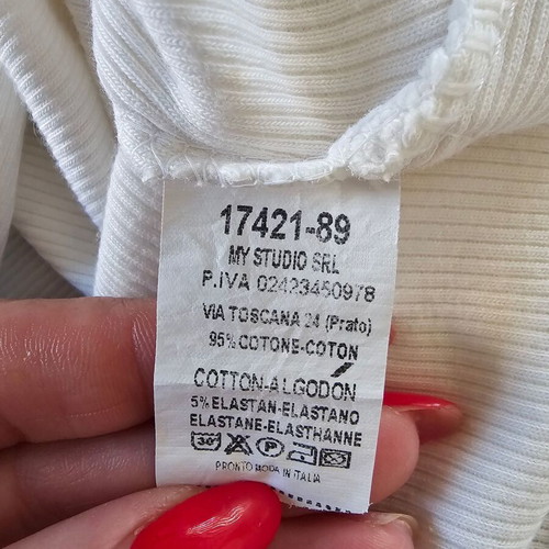 Cut Out Bodysuit like new, elastic cotton rib, white, one size