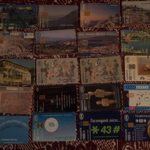 Phone cards used, pack of 20 pieces