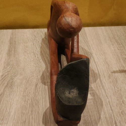 Wooden table sculpture like new, sturdy construction