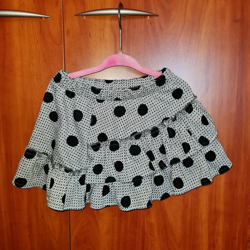 Hema polka dot winter skirt for 2 years old like new, black and grey