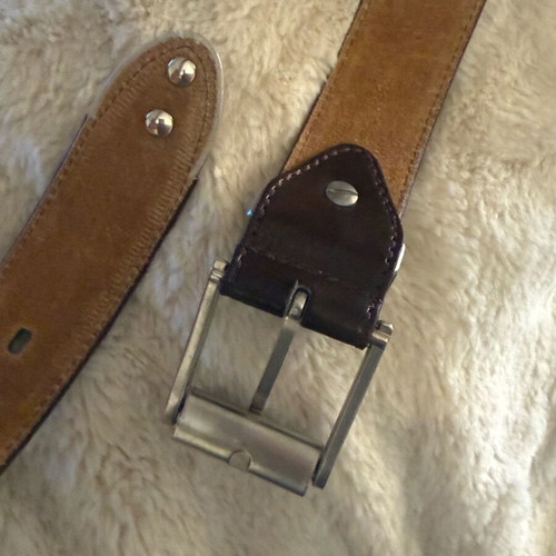 Leather belt s 1m x 4cm new, brown