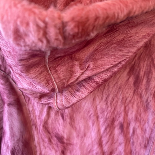 Girls' coat like new, warm, red multicolor, size 128 cm