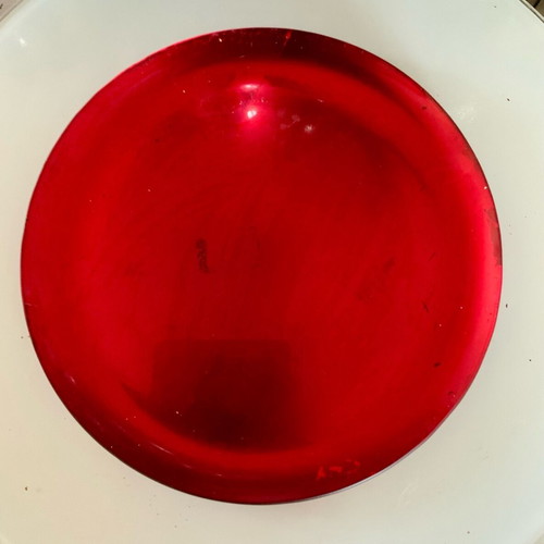 Serving platters large red used, set of 2, 30 cm