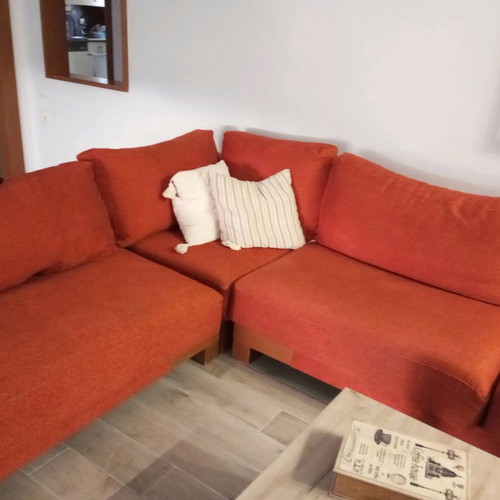 Corner sofa used, 3.10m right, 1.85m left, made in Serres factory