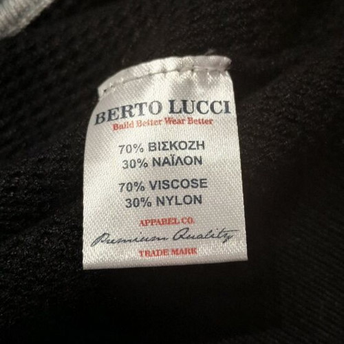 Berto Lucci Milano men's cardigan 2XL black like new