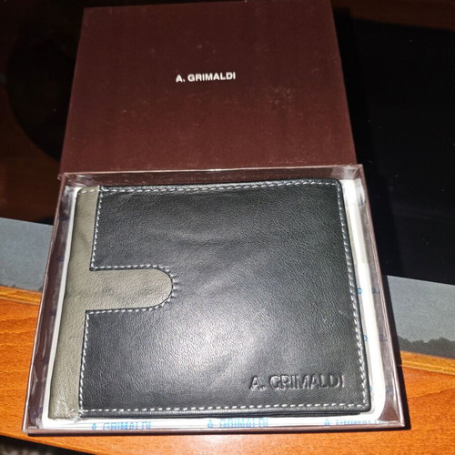 A.GRIMALDI men's leather wallet new black