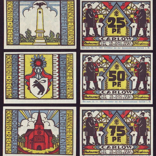 Germany 25-50-75 Pfennig Set 3 Notgeld 1921 new