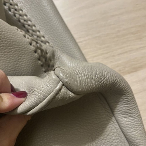 Callista tote bag 100% leather like new, shoulder, grey beige