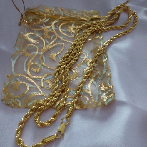 Hip Hop Twisted Chain 76cm Long Gold Color Fashion Jewelry