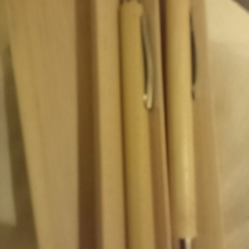 Pen and mechanical pencil set new, beige wood in box