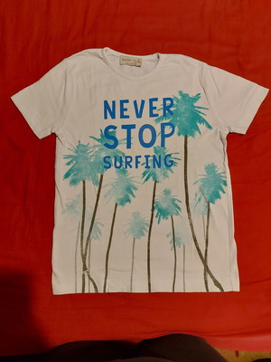 Zara boys t-shirt like new, size 128 cm, white