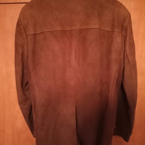 Vintage castor suede jacket used, slim fit, brown, size M