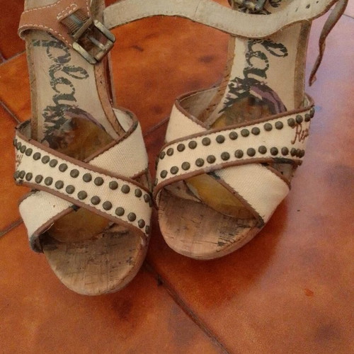 Replay women's sandals used, size 39, white with studs