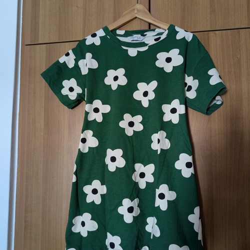 Compania Fantastica green floral short dress small like new