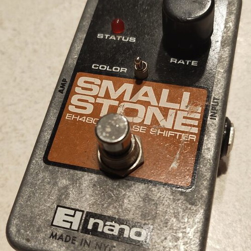 Small Stone Electro-Harmonix pedal used with quality velcro