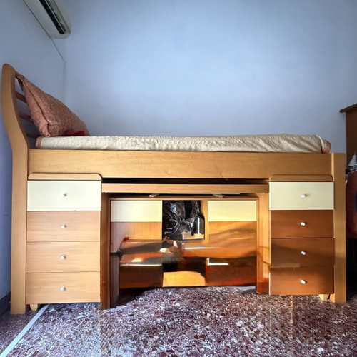 Bed desk with drawers like new, space-saving storage
