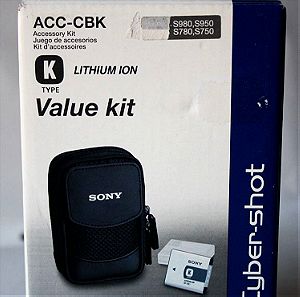 SONY CYBER SHOT VALUE ACCESSORY KIT ACC-CBK REACHARGEABLE BATTERY PACK FOR S980 S950 S780 S750 NEW !
